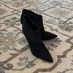 Guess FAZZIE Ombré Black Sparkle Stiletto Ankle Booties